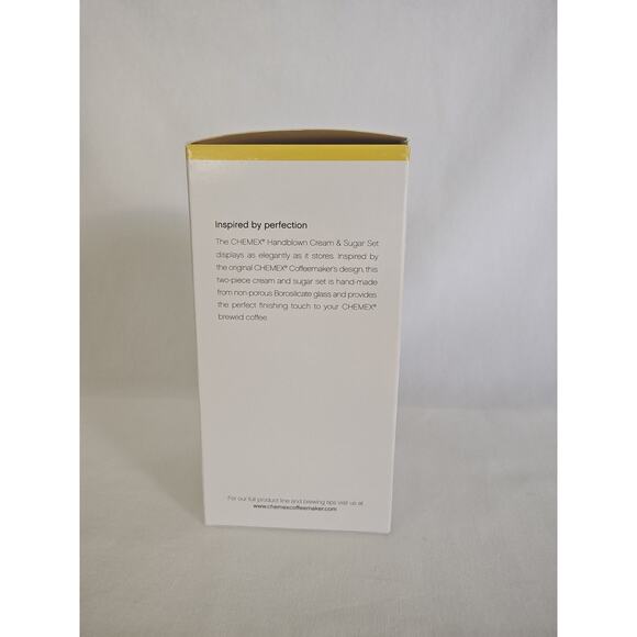 New In Box Chemex Handblown Cream & Sugar Set Never used Coffee accessory - Picture 2 of 9